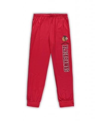 Men's Red Chicago Blackhawks Big and Tall Pullover Hoodie and Joggers Sleep Set $48.44 Pajama