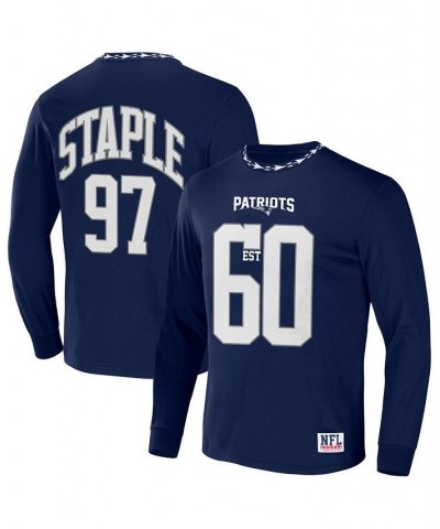 Men's NFL X Staple Navy New England Patriots Core Long Sleeve Jersey Style T-shirt $28.19 T-Shirts