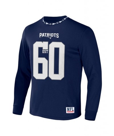 Men's NFL X Staple Navy New England Patriots Core Long Sleeve Jersey Style T-shirt $28.19 T-Shirts