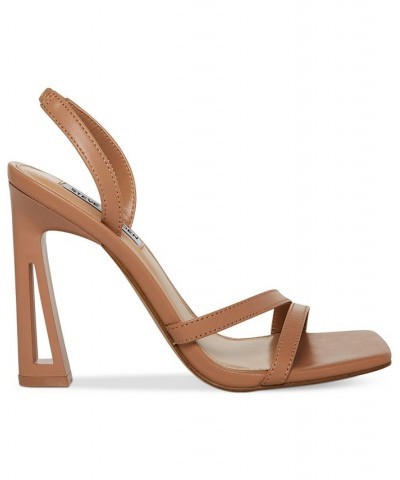 Women's Forcee Strappy Architectural Dress Sandals Tan/Beige $46.41 Shoes