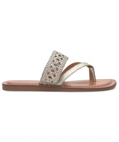 Women's Beckery Woven Flat Sandals Silver $37.95 Shoes