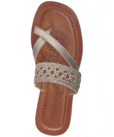 Women's Beckery Woven Flat Sandals Silver $37.95 Shoes