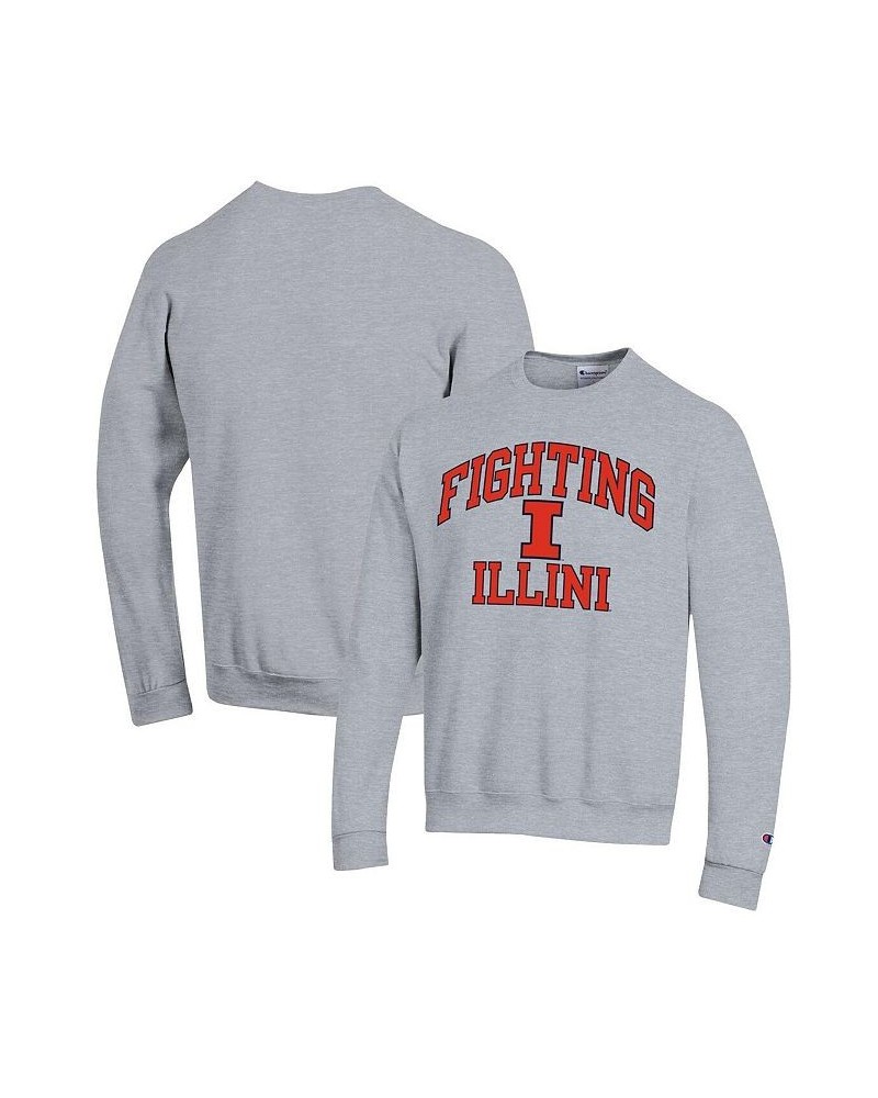 Men's Heather Gray Illinois Fighting Illini High Motor Pullover Sweatshirt $33.14 Sweatshirt