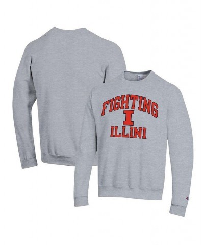 Men's Heather Gray Illinois Fighting Illini High Motor Pullover Sweatshirt $33.14 Sweatshirt