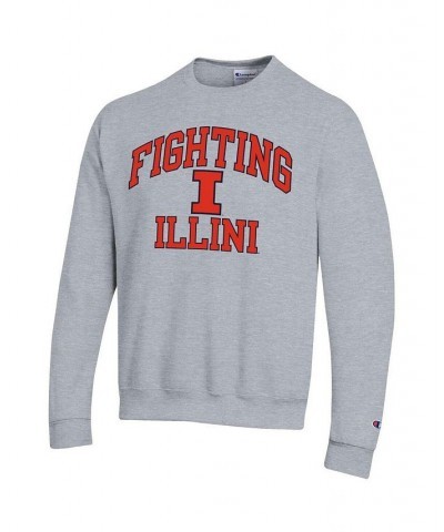 Men's Heather Gray Illinois Fighting Illini High Motor Pullover Sweatshirt $33.14 Sweatshirt