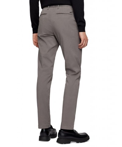 BOSS Men's Tapered-Fit Stretch Cotton Pants Gray $84.60 Pants