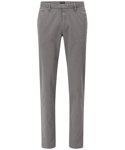 BOSS Men's Tapered-Fit Stretch Cotton Pants Gray $84.60 Pants