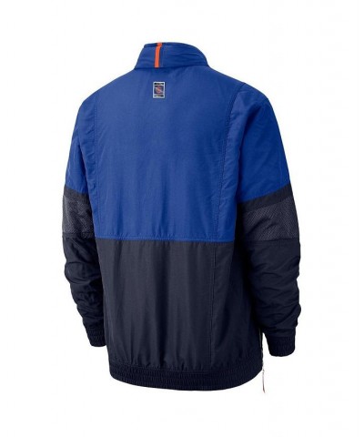 Men's Blue New York Knicks Courtside Half-Snap Jacket $40.66 Jackets