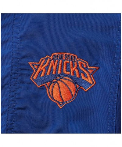 Men's Blue New York Knicks Courtside Half-Snap Jacket $40.66 Jackets