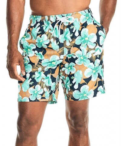 Men's 8" Hibiscus-Print Elastic-Waist Swim Trunks PD01 $19.95 Swimsuits