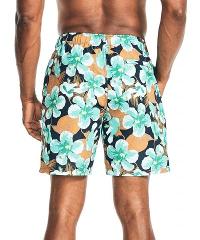 Men's 8" Hibiscus-Print Elastic-Waist Swim Trunks PD01 $19.95 Swimsuits