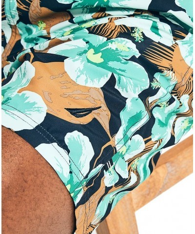 Men's 8" Hibiscus-Print Elastic-Waist Swim Trunks PD01 $19.95 Swimsuits