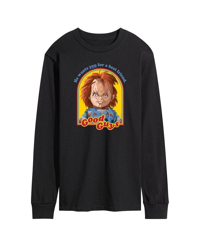 Men's Chucky Good Guys Long Sleeve T-shirt Black $17.22 T-Shirts