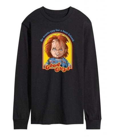 Men's Chucky Good Guys Long Sleeve T-shirt Black $17.22 T-Shirts