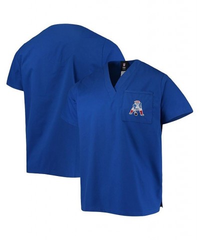 Men's Royal New England Patriots V-Neck Scrub Top $26.54 Tops