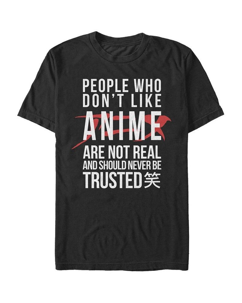 Men's Anime People Short Sleeve Crew T-shirt Black $16.80 T-Shirts