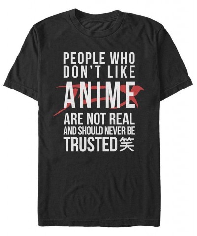 Men's Anime People Short Sleeve Crew T-shirt Black $16.80 T-Shirts