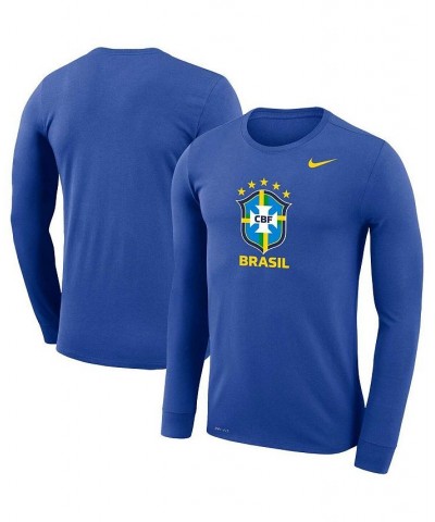 Men's Royal Brazil National Team Primary Logo Legend Performance Long Sleeve T-shirt $28.49 T-Shirts