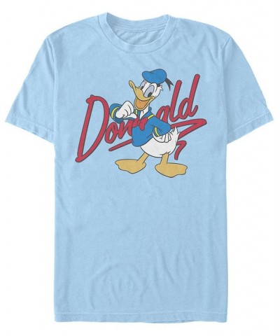 Men's Signature Donald Short Sleeve Crew T-shirt Blue $16.80 T-Shirts