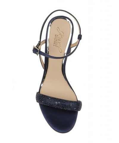 Women's Earlene Block Heel Evening Sandal Blue $52.32 Shoes