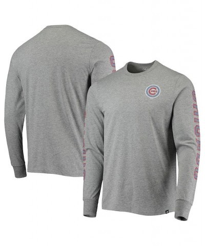 Men's '47 Heathered Gray Chicago Cubs Team Long Sleeve T-shirt $26.40 T-Shirts