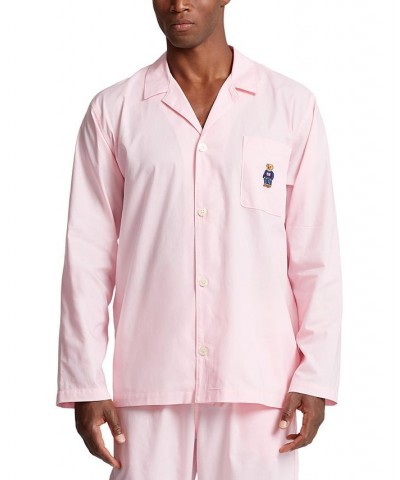 Men's Classic Long Sleeve Pajama Shirt Pink $32.50 Pajama