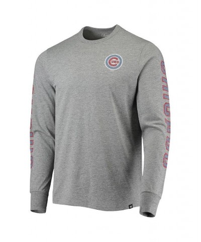 Men's '47 Heathered Gray Chicago Cubs Team Long Sleeve T-shirt $26.40 T-Shirts