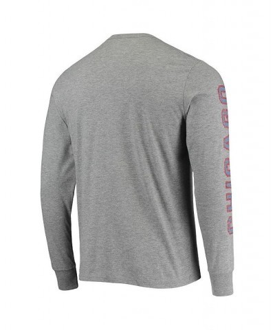 Men's '47 Heathered Gray Chicago Cubs Team Long Sleeve T-shirt $26.40 T-Shirts