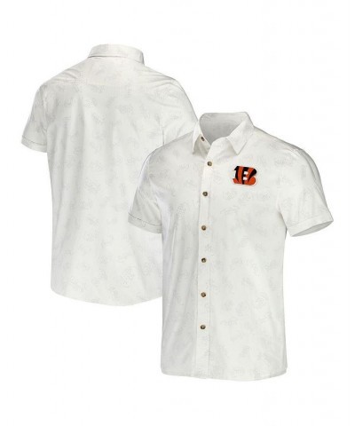 Men's NFL x Darius Rucker Collection by White Cincinnati Bengals Woven Button-Up T-shirt $30.55 Shirts