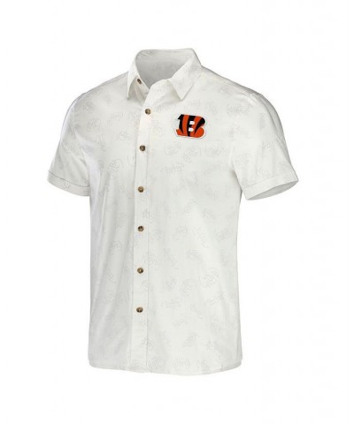 Men's NFL x Darius Rucker Collection by White Cincinnati Bengals Woven Button-Up T-shirt $30.55 Shirts