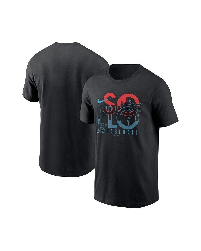 Men's Black Miami Marlins So Flo Local Team T-shirt $25.19 T-Shirts