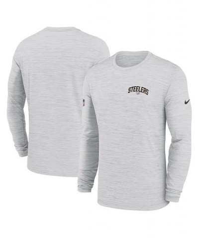 Men's White Pittsburgh Steelers Velocity Athletic Stack Performance Long Sleeve T-shirt $23.65 T-Shirts