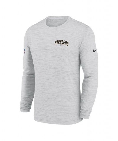 Men's White Pittsburgh Steelers Velocity Athletic Stack Performance Long Sleeve T-shirt $23.65 T-Shirts