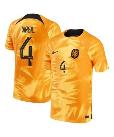 Men's Virgil Van Dijk Orange Netherlands National Team 2022/23 Home Vapor Match Authentic Player Jersey $83.85 Jersey