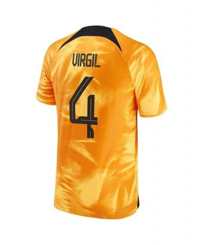 Men's Virgil Van Dijk Orange Netherlands National Team 2022/23 Home Vapor Match Authentic Player Jersey $83.85 Jersey