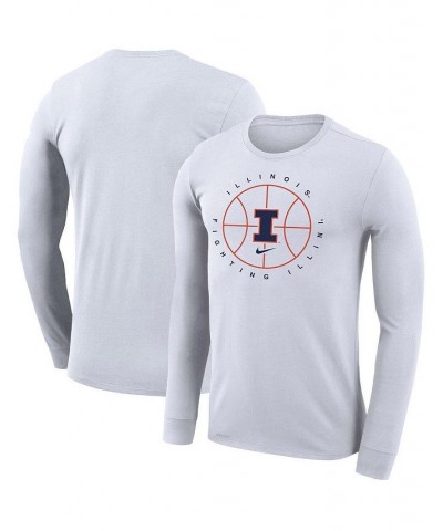 Men's White Illinois Fighting Illini Basketball Icon Legend Performance Long Sleeve T-shirt $28.59 T-Shirts