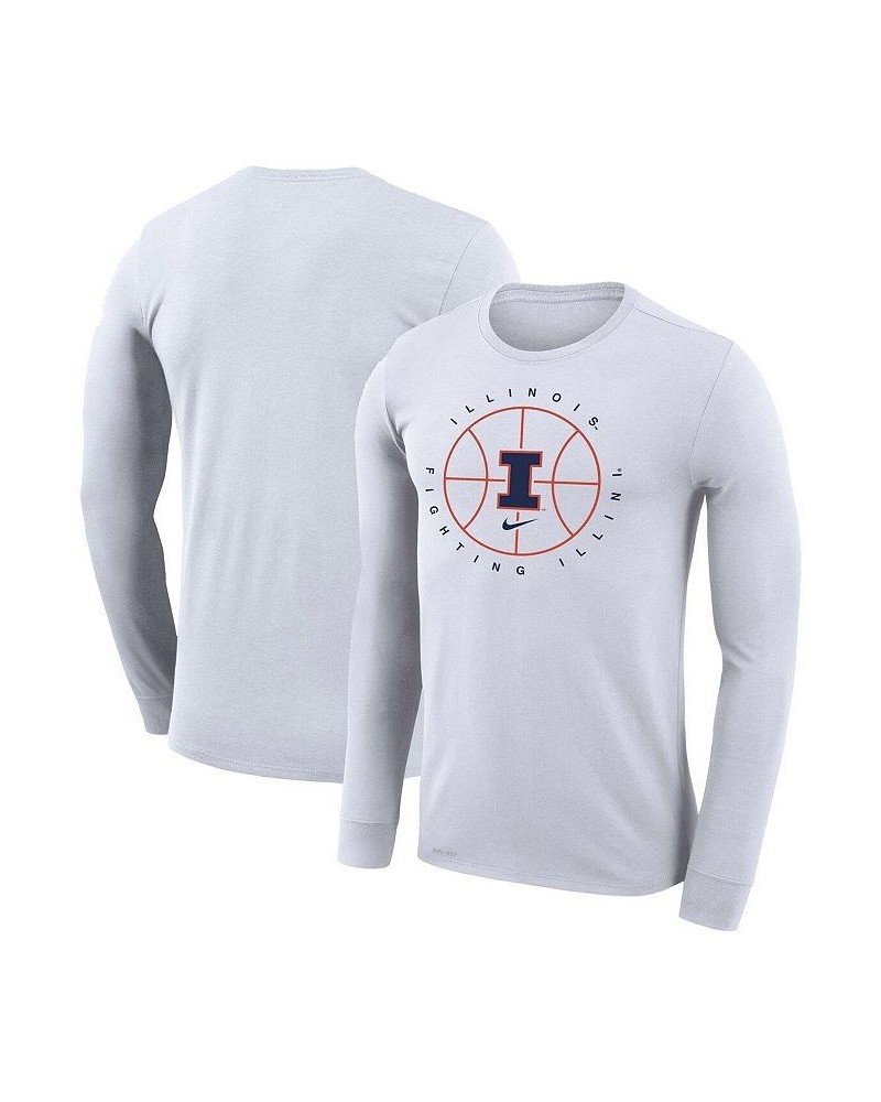 Men's White Illinois Fighting Illini Basketball Icon Legend Performance Long Sleeve T-shirt $28.59 T-Shirts