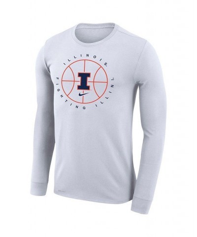 Men's White Illinois Fighting Illini Basketball Icon Legend Performance Long Sleeve T-shirt $28.59 T-Shirts