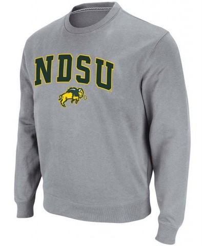 Men's Heathered Gray NDSU Bison Arch Logo Tackle Twill Pullover Sweatshirt $33.59 Sweatshirt