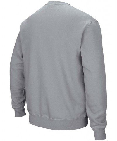 Men's Heathered Gray NDSU Bison Arch Logo Tackle Twill Pullover Sweatshirt $33.59 Sweatshirt