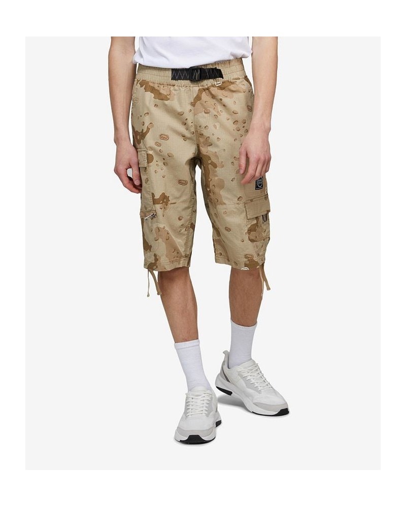 Men's Big and Tall Puller Cargo Shorts with Adjustable Belt, 2 Piece Set Tan/Beige $31.96 Shorts