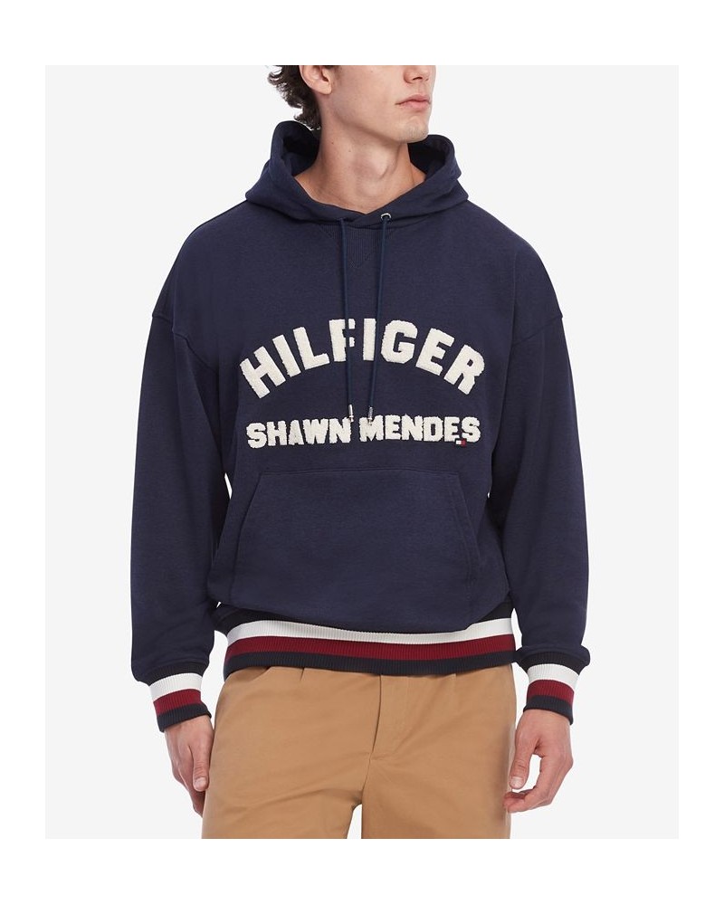 X Shawn Mendes Men's Logo Hoodie Blue $69.81 Sweatshirt