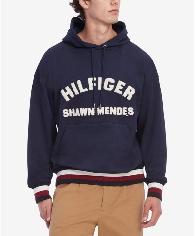 X Shawn Mendes Men's Logo Hoodie Blue $69.81 Sweatshirt