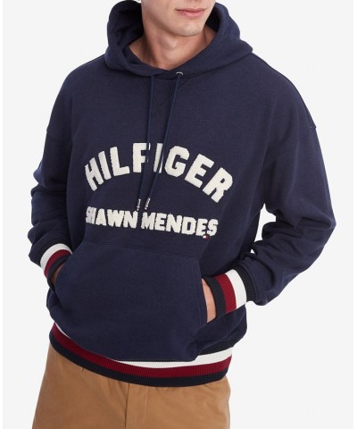 X Shawn Mendes Men's Logo Hoodie Blue $69.81 Sweatshirt