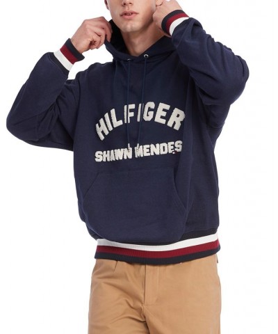 X Shawn Mendes Men's Logo Hoodie Blue $69.81 Sweatshirt