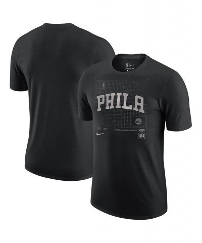 Men's Black Philadelphia 76ers Courtside Chrome T-shirt $28.99 T-Shirts