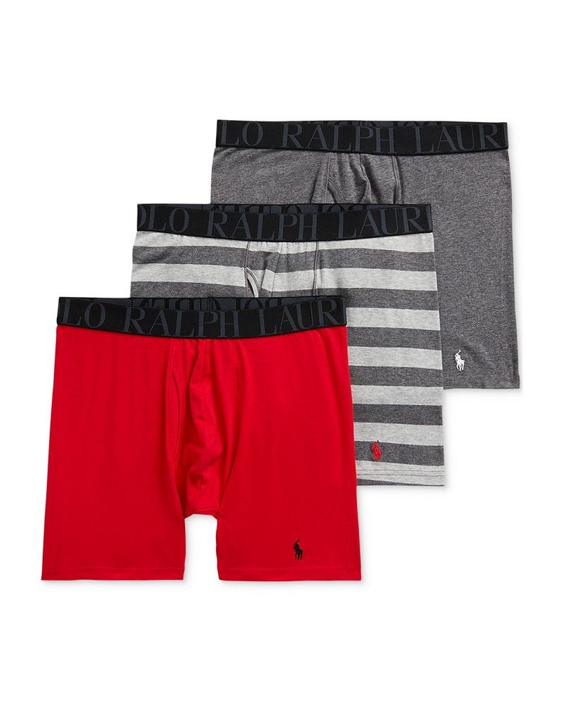 Men's Big & Tall Stretch Classic Boxer Briefs, 3-Pack Red/grey Stripe/charcoal $28.75 Underwear