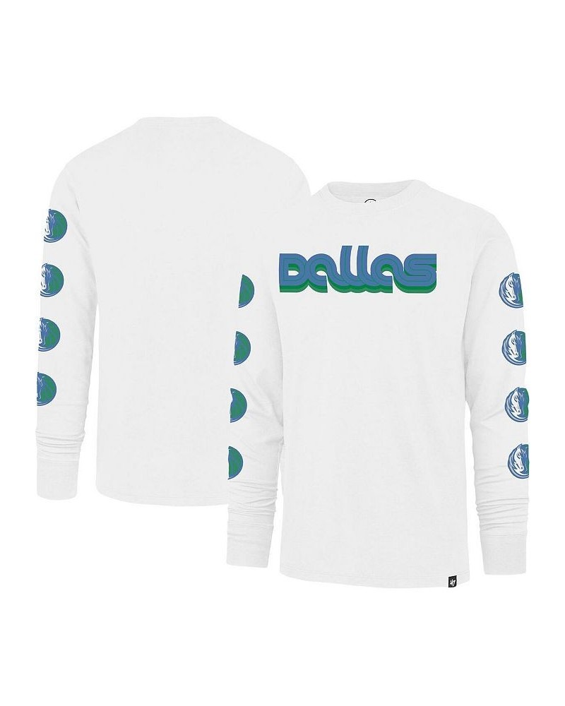 Men's White Dallas Mavericks City Edition Downtown Franklin Long Sleeve T-shirt $28.99 T-Shirts