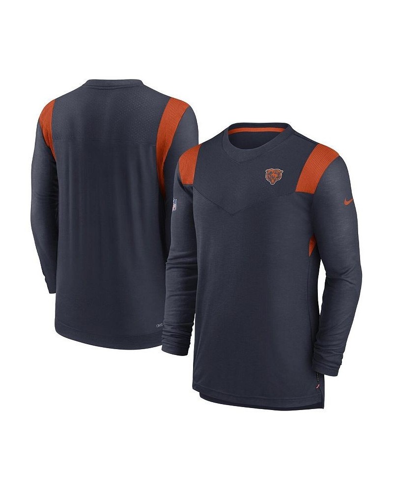 Men's Navy Chicago Bears Sideline Tonal Logo Performance Player Long Sleeve T-shirt $26.10 T-Shirts