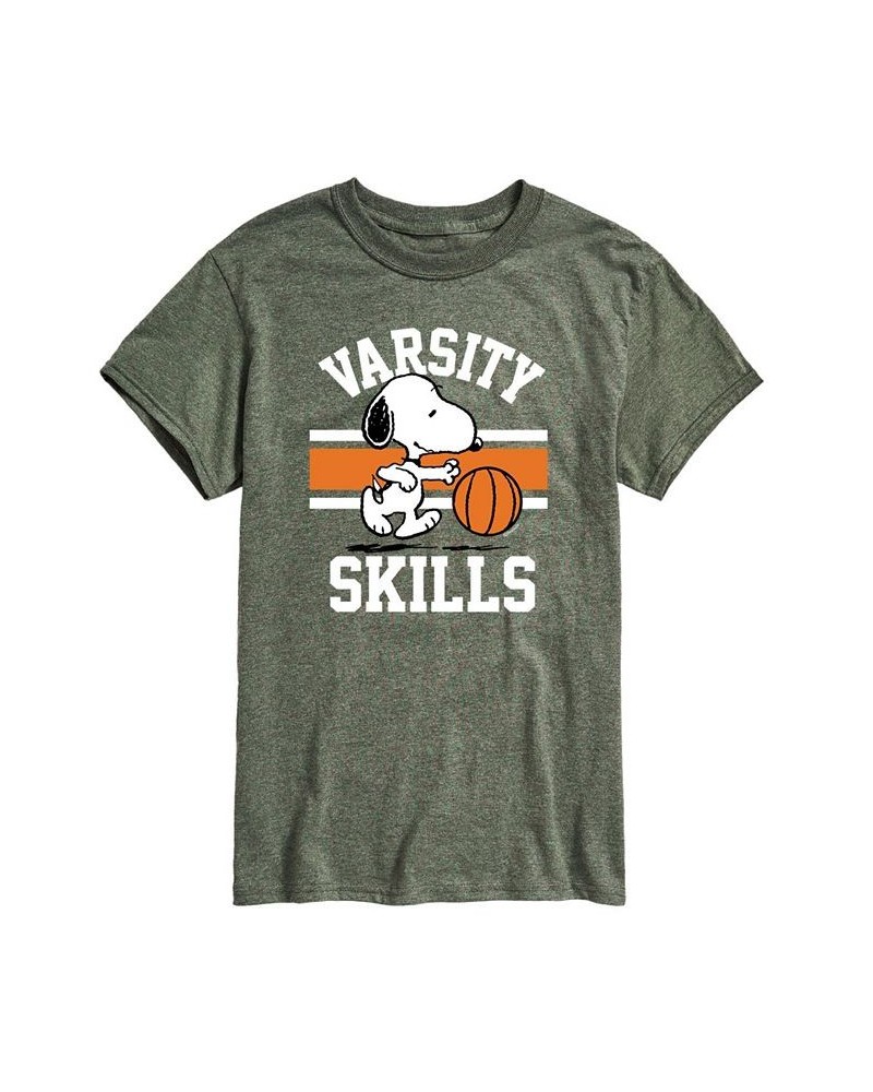 Men's Peanuts Varsity Skills T-shirt Green $15.75 T-Shirts